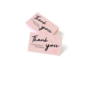 100 PCS Thank You for‎ Supporting My Small Business Card - Pink